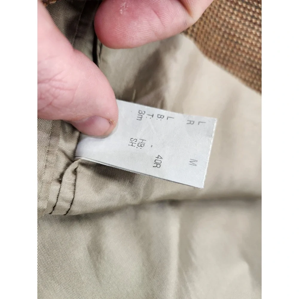 Vtg Lauren Ralph Lauren Men's 40R Brown Lambswool Houndstooth Sport Coat Jacket‎
